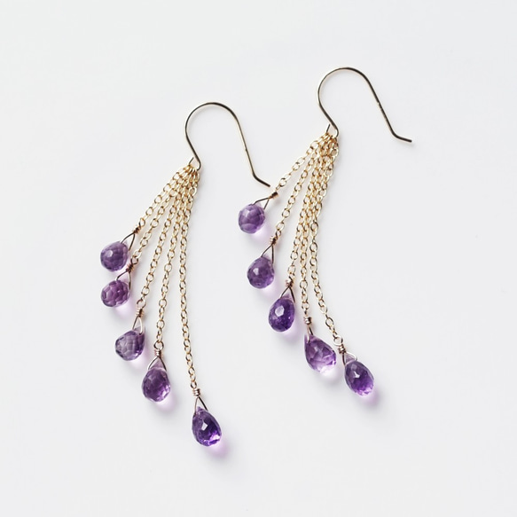 K18 Pierced earring with Amethyst 第7張的照片