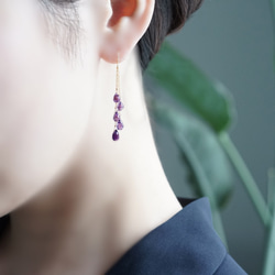 K18 Pierced earring with Amethyst 第8張的照片