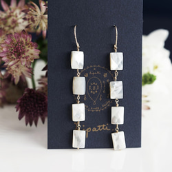 14KGF pierced earring with White shell 第6張的照片