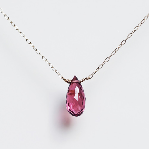 K10 40cm Necklace with Rubellite/Pink tourmaline 第1張的照片