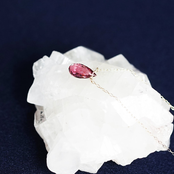 K10 40cm Necklace with Rubellite/Pink tourmaline 第8張的照片