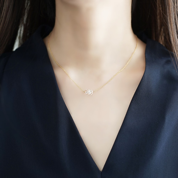 K14GF 40cm Necklace with Herkimer diamond 第3張的照片