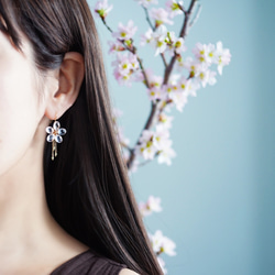 K10/K18 Pierced earring with Rose quartz 第3張的照片