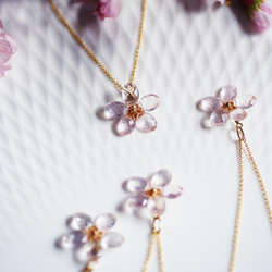 14KGF 45cm Necklace with Rose quartz 第7張的照片