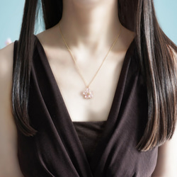 14KGF 45cm Necklace with Rose quartz 第8張的照片