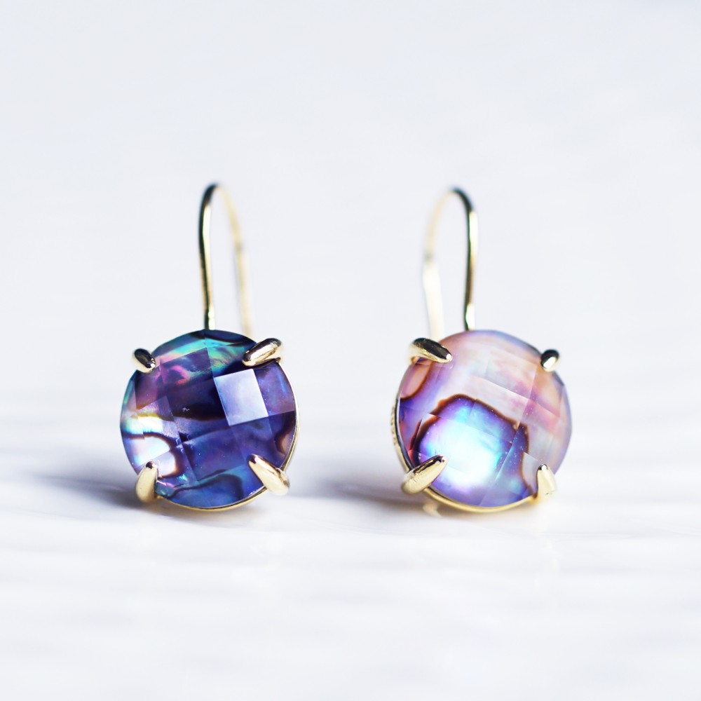 アバロンシェルと水晶によるフックピアス　～Anastasia 5,850円