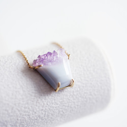 K18 50cm Necklace with Amethyst on Agate 第8張的照片