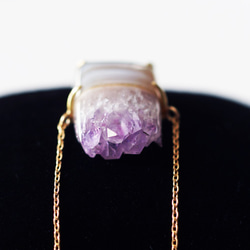 K18 50cm Necklace with Amethyst on Agate 第2張的照片