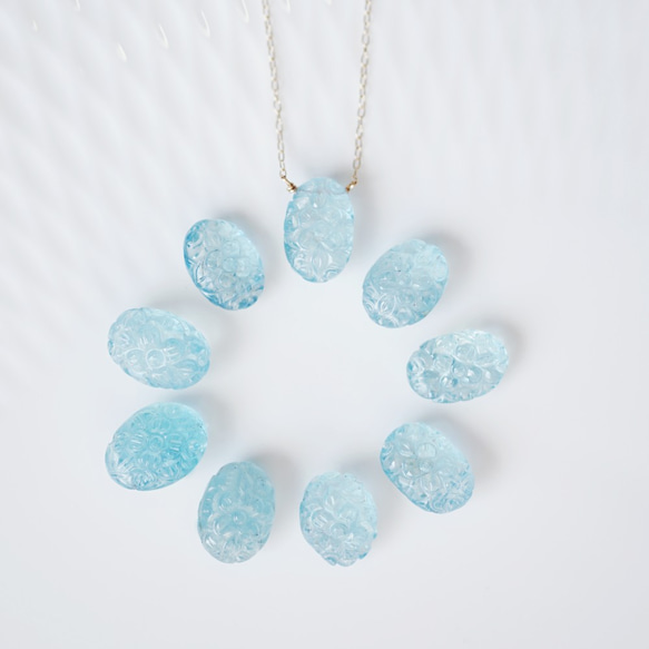 K10 40cm Necklace with Aquamarine 第6張的照片