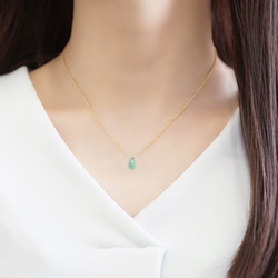 14KGF 40cm Necklace with Chrysoprase. 第3張的照片