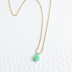 14KGF 40cm Necklace with Chrysoprase. 第6張的照片