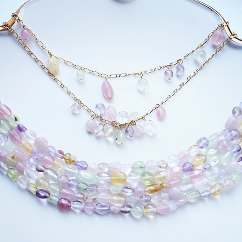 ☆マルチカラー天然石ブレスレット☆ハンドメイド応援セット！ 天然石