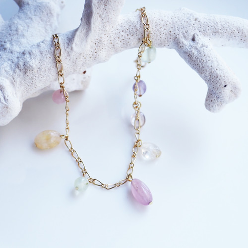 天然石　ハンドメイド　ブレスレット パール & クリスタル ハンドメイド ブレスレット 天然石 水晶