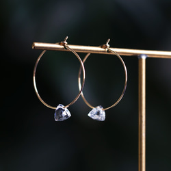 14KGF pierced earring with crystal 第6張的照片