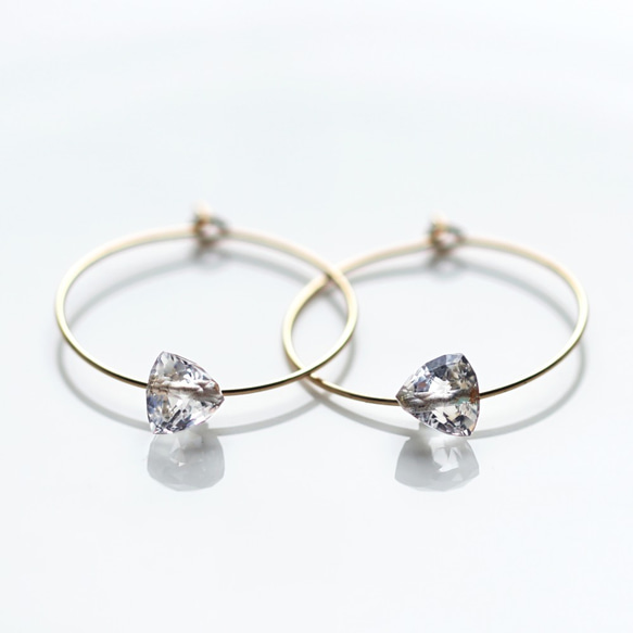 14KGF pierced earring with crystal 第9張的照片