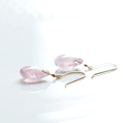 K18 pierced earring with pink aquamarine/morganite 第9張的照片