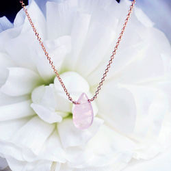 14KGF 40cm necklace with pink aquamarine/morganite 第1張的照片