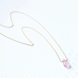 14KGF 40cm necklace with pink aquamarine/morganite 第9張的照片