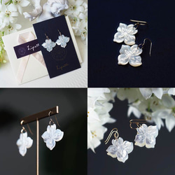 14KGF pierced earring with white shell. 第4張的照片