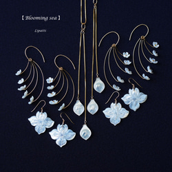 14KGF pierced earring with white shell. 第5張的照片