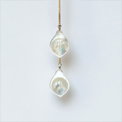 14KGF 50cm Necklace with white shell. 第9張的照片