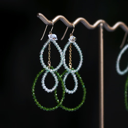 14KGF Pierced earring with Green quartz 第9張的照片