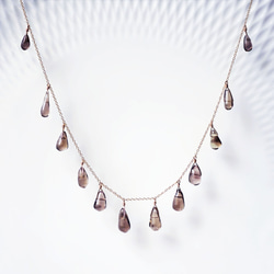 14KGF 50cm Necklace with Smokey quartz 第1張的照片