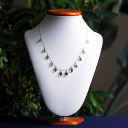 14KGF 50cm Necklace with Smokey quartz 第7張的照片