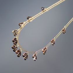 14KGF 50cm Necklace with Smokey quartz 第9張的照片