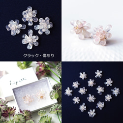 ☆ローズクォーツによる蓮の花のピアス　～Lotus flower 4枚目の画像