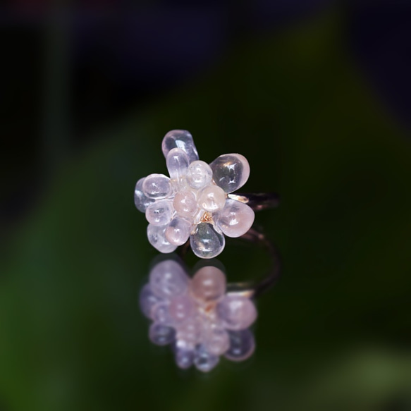 ☆ローズクォーツによる蓮の花のリング　～Lotus flower 6枚目の画像