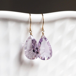 maumaumau14kgfピンクアメジストコンケーブカットピアス 14KGFコンケーブカット☆ピンクアメジストのピアス ～Hermine : 評価