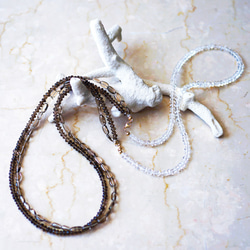 14KGF 45～90cm Necklace with Smokey quartz 第1張的照片