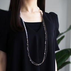 14KGF 45～90cm Necklace with Smokey quartz 第8張的照片