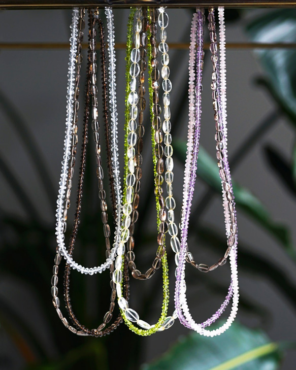 14KGF 45～90cm Necklace with Amethyst and quartz 第10張的照片