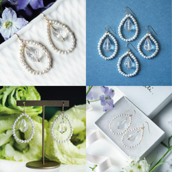☆珍珠和水晶鉤針編織花邊〜貝諾石 第2張的照片