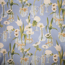 残りわずか 輸入生地 オリエンタルな壺の柄 50cm 生地 キャナリエール