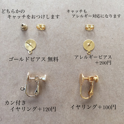 琥珀×デザインリング ピアス/イヤリング 金属アレルギー対応 チタンピアス 5枚目の画像