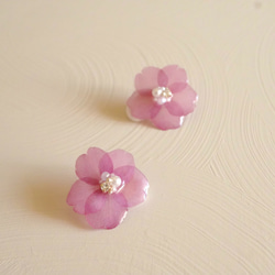 「桜の花開いたbijouパネイヤリング」 2枚目の画像