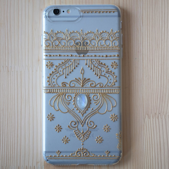 Malic ◈ henna 風月亮石手繪手機殻 iphone6 plus 第2張的照片