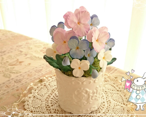 ミミ☆ビオラのクレイフラワー ミミ☆様専用ビオラのクレイフラワー