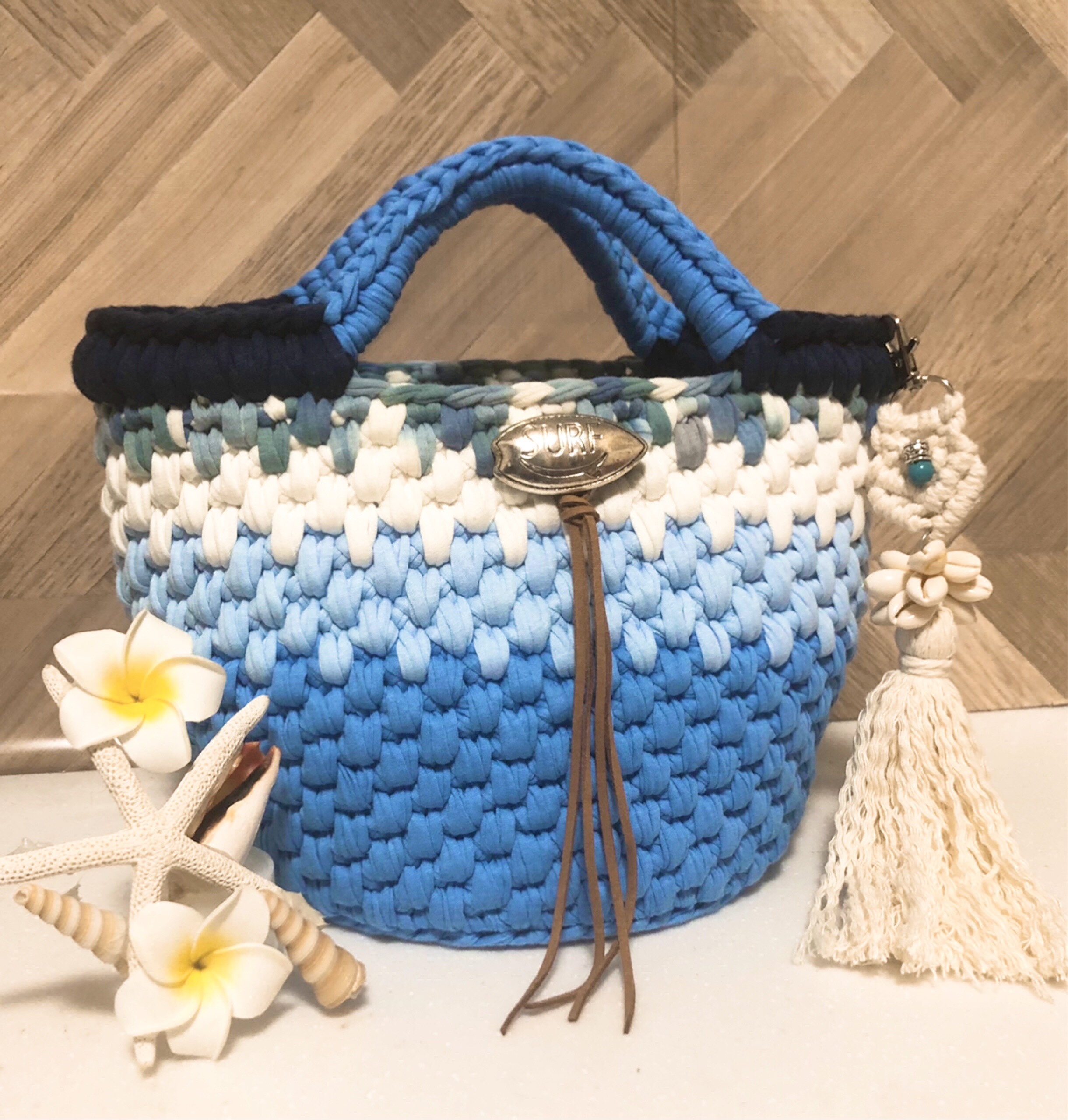 大容量♪ マクラメ✖️ロシアヤーン　ズパゲッティ　トートバッグ 大容量♪ マクラメ✖️ロシアヤーンズパゲッティトートバッグ