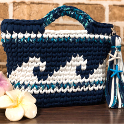 大容量♪ マクラメ✖️ロシアヤーン　ズパゲッティ　トートバッグ マクラメ✖️ダブルフリンジ♪ ロシアヤーン ズパゲッティ トート