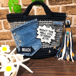 マクラメ✖️ダブルフリンジ♪ ロシアヤーン ズパゲッティ トート