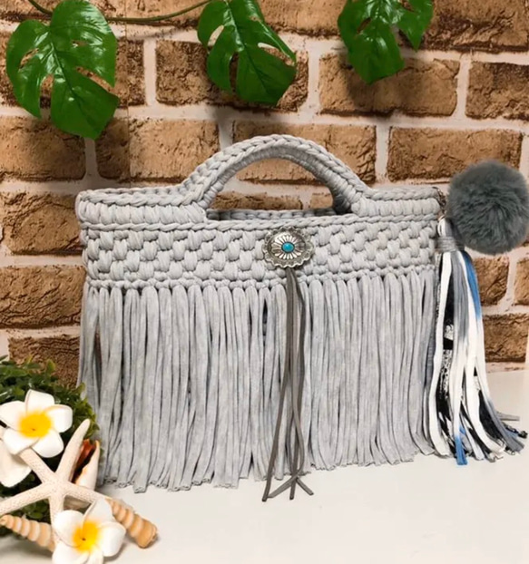 M　ファー×ズパゲッティ　トートバッグ M ファー×ズパゲッティ トートバッグ M ファー×ズパゲッティ トート