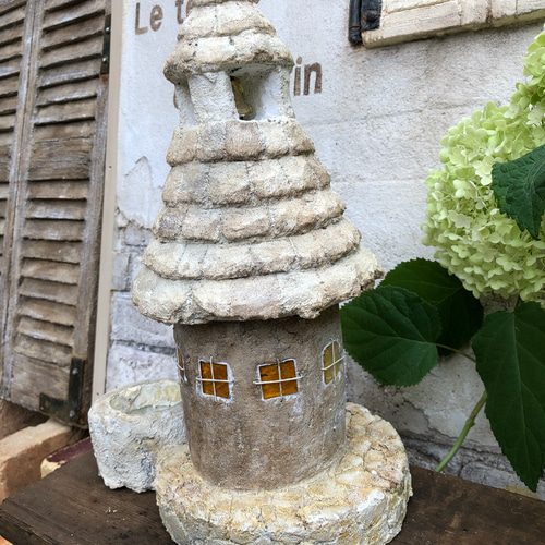 モルタルデコ 森の教会 モルタル鉢 モルタルハウス 立体・オブジェ