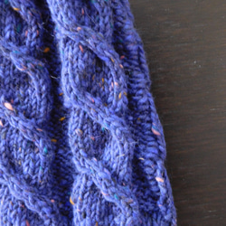 升級的電纜針織紫色針織帽☆免費送貨 第2張的照片