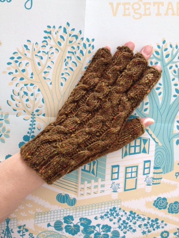 優雅指尖手套 ✩ 棕色 ☆ 法國境內免運費 第1張的照片