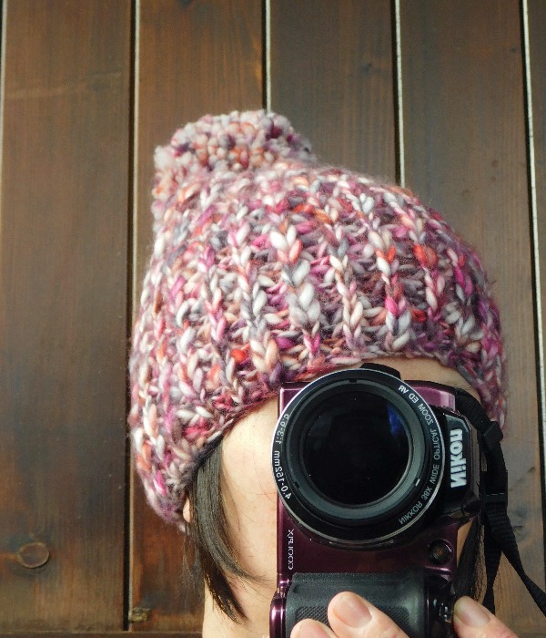 フランスより送料無料☆極太ローズ混合ニット帽