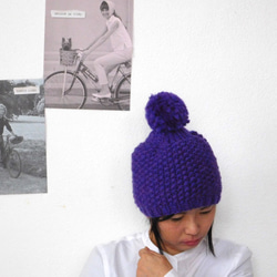 從法國免費送貨☆最強的極端針織帽紫色 第2張的照片
